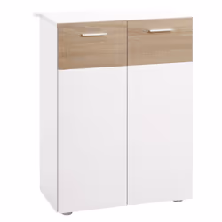 kleankin Armoire de Sol pour Salle de Bain avec 2 Portes et Étagères Intérieures Réglables Meuble Auxiliaire Blanc 60x30x85 c ...