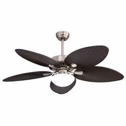 Fabrilamp 173191534, Ventilateur à lame domestique, Marron, Nickel, Plafond, Acrylonitrile-Butadiène-Styrène (ABS), Verre, Mé ...