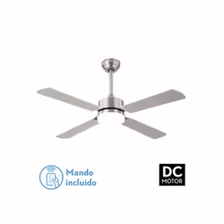 Fabrilamp 173591403, Ventilateur à lame domestique, Hêtre, Nickel, Argent, Plafond, 45 dB, 310 tr/min, 107 cm