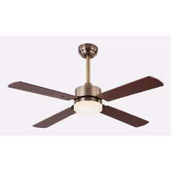 Fabrilamp 173591414, Ventilateur à lame domestique, Couleur cerise, Or, Noyer, Plafond, 45 dB, 310 tr/min, 107 cm