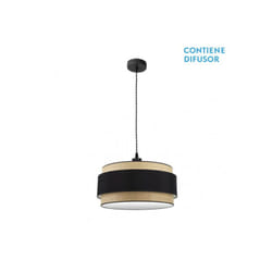 Fabrilamp - Lampe suspendue dimmable modèle Kandy 2xE27 Naturel/noir