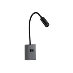 Fabrilamp - Applique murale 3w 4000k capote black usb et interrupteur. 43x6x4 cm 285lm articulab. et orientab.