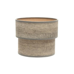 FABRILAMP - abat-jour de table de bois gris double smile E14 (18 x 16 x 16 x 16 cm)