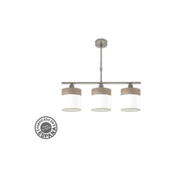 FABRILAMP Lampe Cloe 3xe14 Nickel/bois blanc Gris Regx55x14 cm