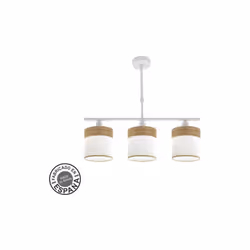 Lampe design from the CLOE series in WHITE with WHITE/LIGHT WOOD shade. Fabriquée en métal et en textile. De style moderne, s ...
