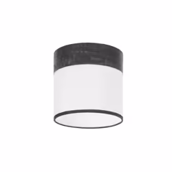 Abat-jour cylindrique of design of de la série CLOE en couleur BLANC/BLACK WOOD. Fabriqué en matière textile. Style moderne, ...