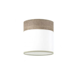 Fabrilamp - Plafonnier/abat-jour Cloe blanc/gris bois E27 (Ø16 x 16 x 16 x 16 cm)