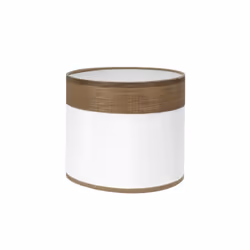 Abat-jour cylindrique of design of de la série CLOE en couleur BLANC/BOIS FONCÉ. Fabriqué en matière textile. Style moderne,  ...