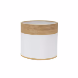 Abat-jour cylindrique of design from the CLOE series in WHITE/CLARA WOOD colour. Fabriqué en matière textile. Style moderne,  ...