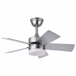 Fabrilamp MARTA, Ventilateur à lame domestique, Hêtre, Nickel, Argent, Plafond, 45 dB, 270 tr/min, 76 cm