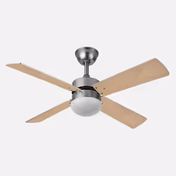 Fabrilamp Sofia, Ventilateur à lame domestique, Hêtre, Argent, Plafond, Panneaux MDF, Métal, Polycarbonate (PC), 45 dB, 6620  ...