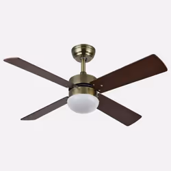 Fabrilamp Sofia, Ventilateur à lame domestique, Couleur cerise, Noyer, Plafond, Panneaux MDF, Métal, Polycarbonate (PC), 45 d ...