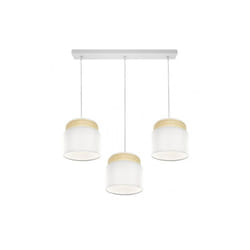 Fabrilamp - Lampe linéaire blanc/naturel modèle Kandy 3 lampes dimmables