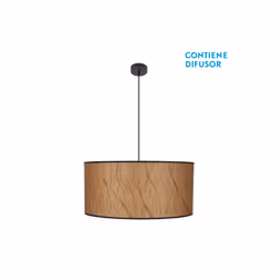 Suspension de la série TAPIRO en couleur BLACK/PERGAMINO. Fabriquée en métal et en textile. Design classique mais compatible  ...