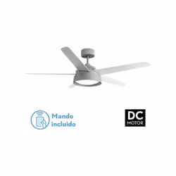 FAN 25W DC GREY LEBECHE 5 BLADES REV. WHITE/Beech 132D Couleur : Gris/blanc-hêtre Matériau : Métal / MDF / Verre Dimensions ( ...