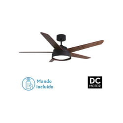 Fabrilamp - Ventilateur 25w Dc Marron Lebeche 5 pales Rev. Walnut/Oak 6 Speed 3000-4000-6000k 132d Remote,Memory And Timer