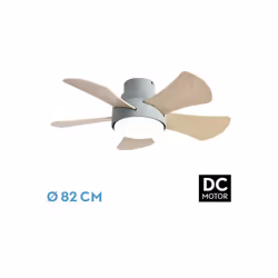 FAN 25W DC GREEN GREGARIO 5 BLADES REV. WHITE / BEECH 6 VEL Couleur : Vert -Blanc /Beech Matériau : Métal / MDF / Verre Dimen ...