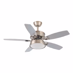 Fabrilamp 181891510, Ventilateur à lame domestique, Hêtre, Nickel, Argent, Plafond, Verre, Panneaux MDF, Métal, 46 dB, 235 tr ...