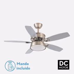 Fabrilamp 181891510 ventilateur Hêtre, Nickel, Argent