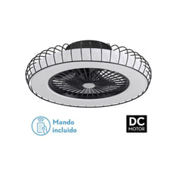 Fabrilamp - Ventilateur 72w Dc Albonez Noir 5 Pales Transp. 18x53x53cm 6 Vel. 3 Couleurs / Earthquake, Memory, Temp. and Intensity Reg. 6120lm