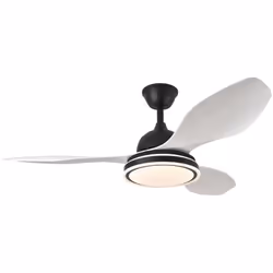Fabrilamp 182991326, Ventilateur à lame domestique, Noir, Blanc, Plafond, Acrylonitrile-Butadiène-Styrène (ABS), Métal, Polyc ...