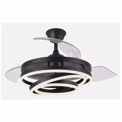 Fabrilamp 183193409, Ventilateur à lame domestique, Noir, Plafond, 45 dB, 260 tr/min, 107 cm