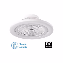 VENTILATEUR 72W DC MATO WHITE 5 BLADES. AVEC TÉLÉCOMMANDE, MÉMOIRE, MINUTERIE ET RÉGLAGE DE L'INTENSITÉ.INTENSITÉ Couleur : W ...