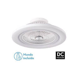 Ventilateur 72w Dc Mato Blanco 5Aspas Transp. 22x58x58cm 6 Vel. 3 Colores C/remoto,memoria,temporiz y Reg.Intensidad 6120lm - Fabrilamp