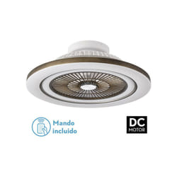 Ventilateur 72w Dc Mato Cuero 5Aspas Transp. 22x58x58cm 6 Vel. 3 Colores C/remoto,memoria,temporiz y Reg.Intensidad 6120lm - Fabrilamp
