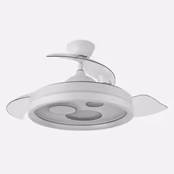 Fabrilamp Turia, Ventilateur à lame domestique, Blanc, Plafond, Acrylonitrile-Butadiène-Styrène (ABS), Métal, Polycarbonate ( ...