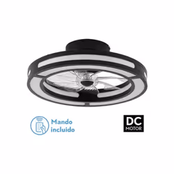 Ventilateur DC from de la série KASTORIA de couleur NOIRE, avec huit pales transparentes et six vitesses. Avec un design très ...