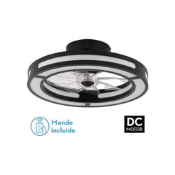 FABRILAMP Ventilateur DC 58w Kastoria Black 8 pales Abs Transp 50d 6 vitesses 5900lm 3 couleurs / Earthquake, Memory & Timer