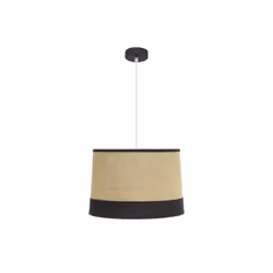 Lampe suspendue série TIETAR avec abat-jour de colour SACO/BLACK et suspension en NOIR/BLANC. Fabriquée en métal et en matièr ...