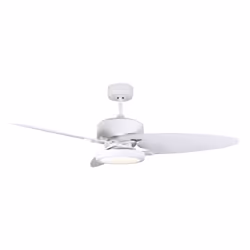 Fabrilamp 187391368, Ventilateur à lame domestique, Blanc, Plafond, Panneaux MDF, Métal, Polycarbonate (PC), 50 dB, 132 cm