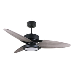 Fabrilamp 187391309 ventilateur Noir, Gris, Chêne