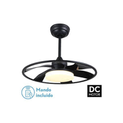 Fabrilamp - Ventilateur Dc Celsius 26w Black 6 Blades 55d 2950lm 3000-4000-6500k 6vel. Télécommande, mémoire et minuterie