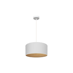 Fabrilamp - Pendentif tania 1xe27 blanc/blanc/bois clair regx40x40 cm