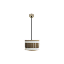 Fabrilamp - Pendentif ivanna 1xe27 cuir/blanc-bois foncé regx30x30 cm