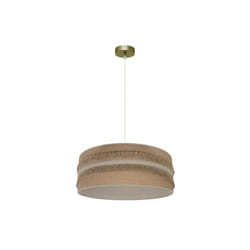 Fabrilamp - Pendentif natalia 1xe27 cuir/suède-beige regx50x50cm