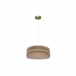 Pendentif de la serie NATALIA de cparfum CUIR avec tissu confen tissu de SACO et tissu de lin rayé de en BEIGE. Il est doté d ...