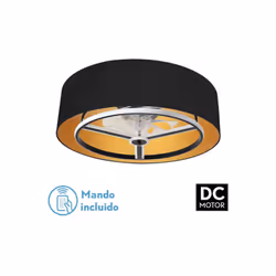 Ventilateurr DC Série ANUSKA avec écran BLACK/GOLD et ventilateur BLACK de la série BORA. Fabriqué en métal, polycarbonate et ...