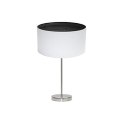 Fabrilamp - Lampe à poser Tatiana 1xe27 Nickel/blanc-noir 63x30x30 Cm