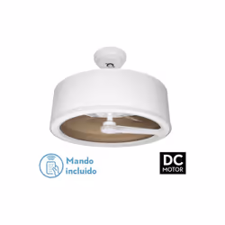 Ventilér DC série TATIANA avec WHITE/MMUR FONCÉ. Avec ventilateur from de la série CHOM. Fabriqué en métal, polycarbonate et  ...