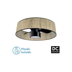 Ventilateur Dc 24w Natasha Cañizo/noir 70d 3 pales 6vel. 2390lm 3 Couleurs Télécommande, mémoire, minuterie - Fabrilamp