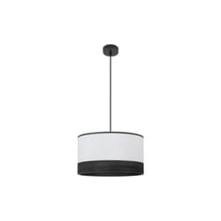 Fabrilamp - Olga Pendant 1xe27 Black/white-black-mad.black Regx40x40 Cm
