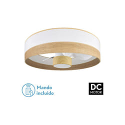 Fabrilamp - Ventilateur Dc 24w Olga White/light-mad.beech 3 pales 6 Vel. 2390lm 3 Couleurs, Remote,memory,timer 70d