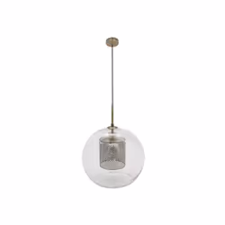 Lampe suspendue de une lumière de la série PIXIE. Fabriquée en métal et verre de couleur LEATHER. Deof design moderne et orig ...