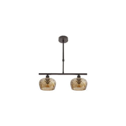Lampe Stela 2xe14 marron regx41x13 cm avec abat-jour en cristal ambar