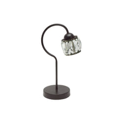 Fabrilamp - Lampe de table noble 1xe14 marron/cuir 35x13x20 cm