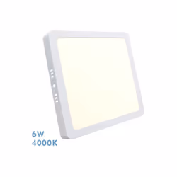 Downlight de surface carrée de de la série SELENITA, en aluminium couleur BLANCO et polycarbonate. Elle est dotée de la TECHN ...